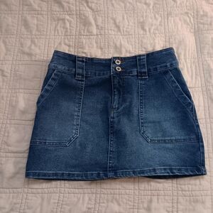 Celebrity Pink Blue Denim Mini Skirt